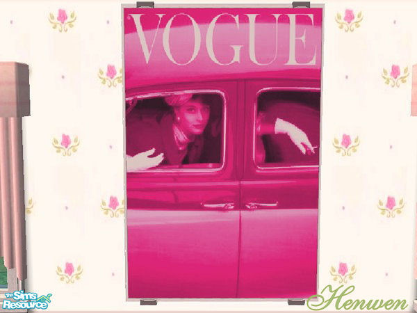 Sims 2 — In The Pink Vogue by Henwen — What girl hasn't looked through this magazine? Here is a retro cover poster in a