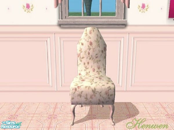 Sims 2 — Dgandy Dining Chair In The Pink by Henwen — *MESH NEEDED* A recolor of Dgandy's Lover's chair in a floral.