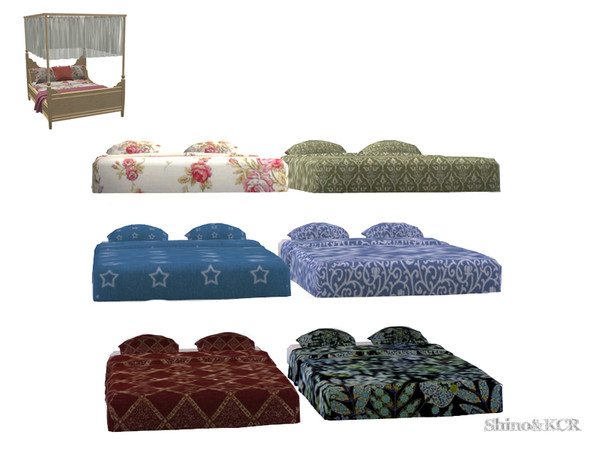 Sims 4 — Bedroom Charlott - Bedding by ShinoKCR — Classic Bedroom Furniture separated Bed, here the Bedding