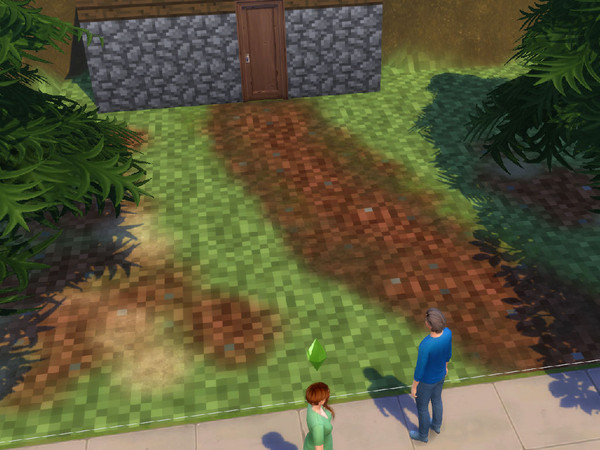 Sims 4 — Minecraft Dirt and Grass - Terrain Paints by Wisherwasher2 — Bring Minecraft into your sim world with these