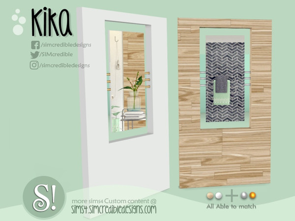 Sims 4 — Kika floor mirror  by SIMcredible! — by SIMcredibledesigns.com available at TSR 2 colors in 4 variations