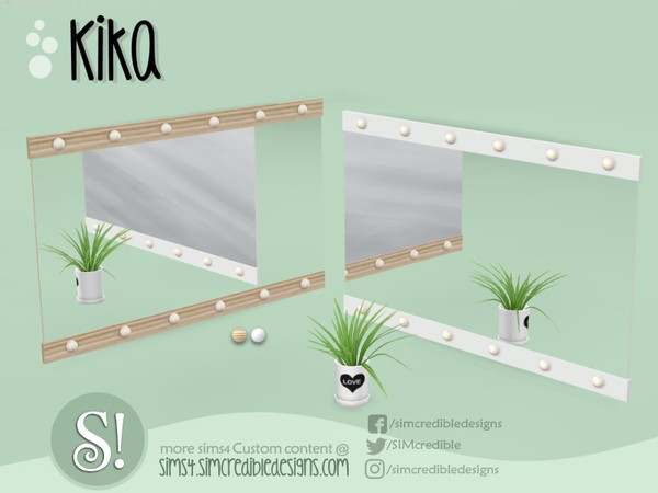 Sims 4 — Kika wall mirror by SIMcredible! — by SIMcredibledesigns.com available at TSR 2 colors variations
