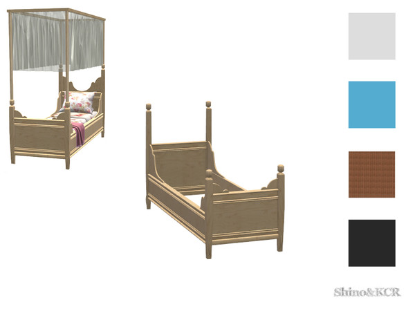 Sims 4 — Bedroom Charlott Kids - Frame Single Bed by ShinoKCR — Classic Single Bedroom Furniture find it in Beds