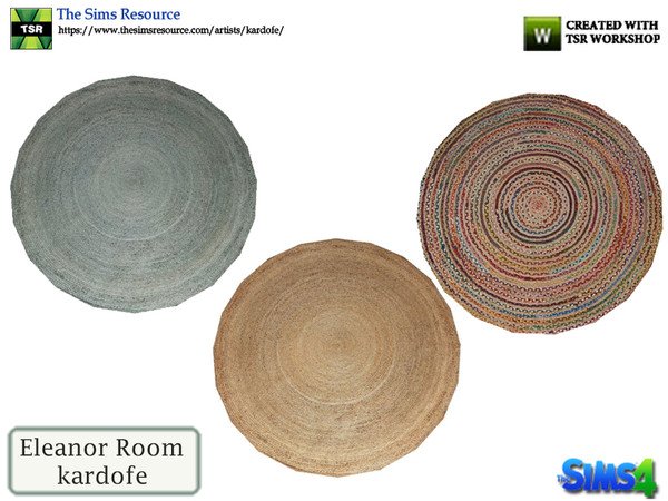 Sims 4 — kardofe_Eleanor Room_Rug by kardofe — Round carpet, made of natural fibres in three colour options 