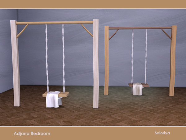 Sims 4 — Adjana Bedroom. Decorative Swing by soloriya — Decorative wooden swing with a fabric. Part of Adjana Bedroom