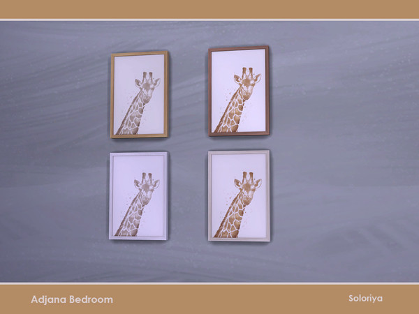 Sims 4 — Adjana Bedroom. Painting by soloriya — Painting with a giraffe. Part of Adjana Bedroom set. 4 color variations.