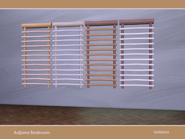 Sims 4 — Adjana Bedroom. Blinds by soloriya — Wooden blinds. Part of Adjana Bedroom set. 4 color variations. Category: