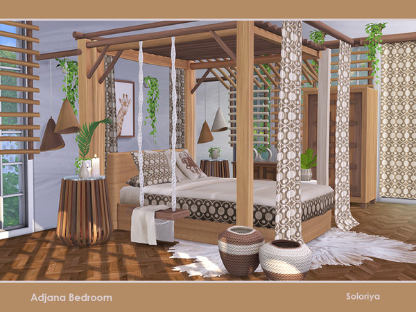 Sims 4 — Adjana Bedroom by soloriya — A set of furniture for your bedrooms. Includes 11 objects, has 2 color palettes.