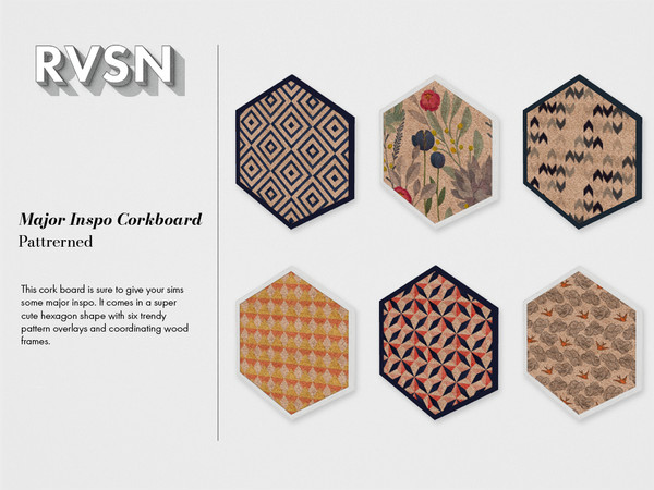 Sims 4 — Major Inspo Corkboard - Patterned by RAVASHEEN — This cork board is sure to give your sims some major inspo. It