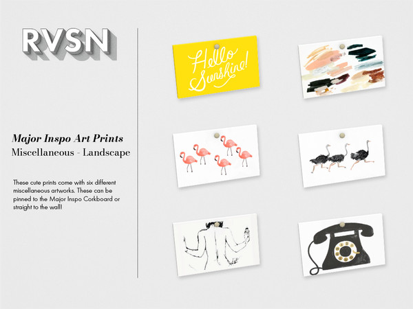 Sims 4 — Major Inspo Prints - Misc Landscape by RAVASHEEN — These cute prints come with six different miscellaneous