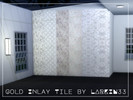 Sims 4 — Gold Inlay Tile by Larkin33 — This trendy tile features cool grey tones with a gold inlay. It comes in six