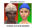Sims 4 — (JJBA CC) Avdol's Face Marks by KJNanika — A birthmark item based on Avdol's face markings from JoJo's Bizarre