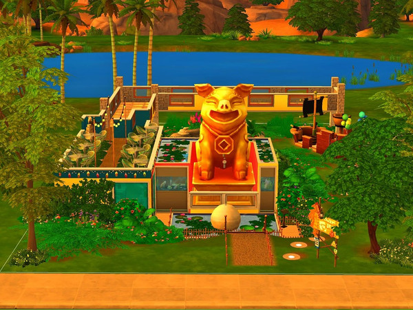 Sims 4 — The Porker Table by peru_queen2 — Need a place to eat...All Hail the Pig! Tourist Trap for all of you Bacon
