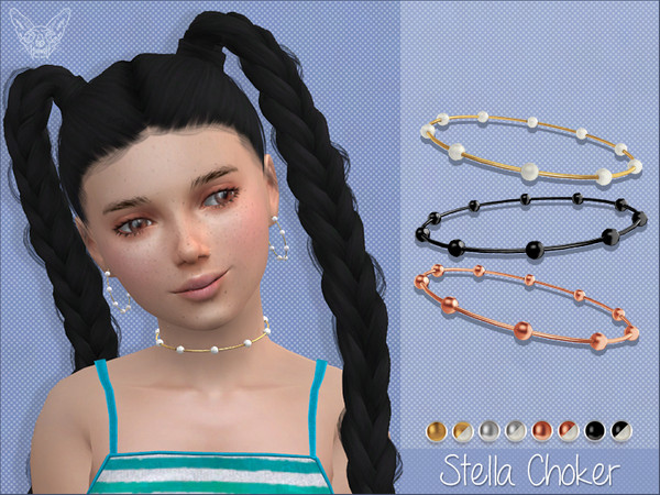 Sims 4 — Stella Choker For Kids by feyona — * 8 swatches * Base game compatible, feminine style choice, available for