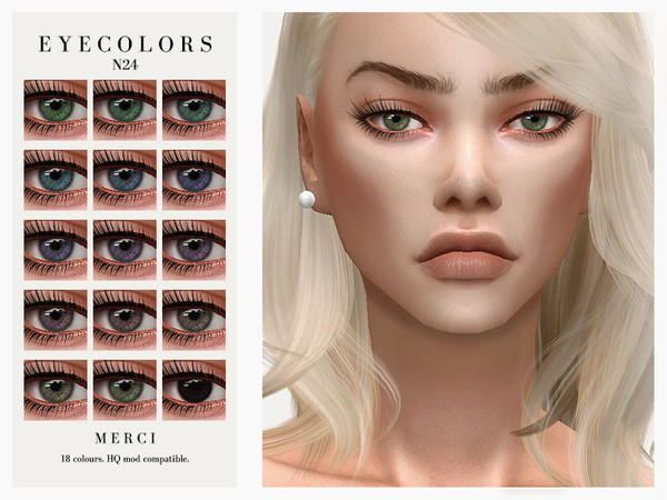 Sims 4 — Eyecolors N24 by -Merci- — Eyecolors in 18 Colours. HQ mod compatible. All ages and genders. Face Paint
