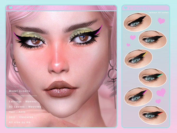 Sims 4 — [ Ursa ] - Eyeliner by Screaming_Mustard — A powerful, striking eyeliner with option of a little colour.