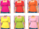 Sims 4 — Flowy Shirt by CringeyAnimeLover666 — I turned the base camisole into a cute blouse uwu 21 swatches but only 6