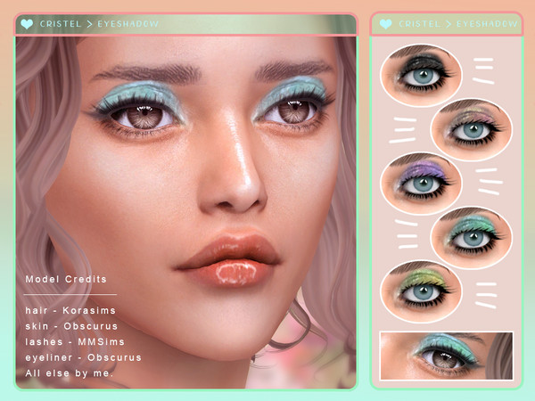 Sims 4 — [ Christel ] - Eyeshadow by Screaming_Mustard — A pastel eyeshadow in five colours. For females, teen +. With