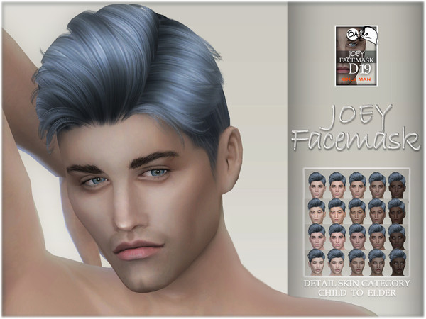 Sims 4 — Joey facemask by BAkalia — Hello Realistic facemask for male sims in twenty skin colors. It works like a