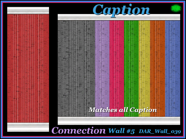 Sims 4 — Caption Wallpaper by Alan_In_Lowell — A new wall for the Caption Connection Set. Caption wall panels use bright,