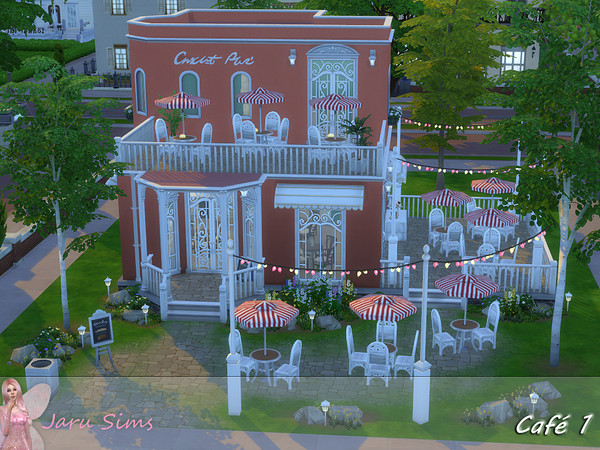 Sims 4 —  by Jaru_Sims — Simpresso... What else... A cute city cafe lounge. No CC No cheats Enjoy Please do not re-upload