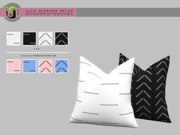 Sims 4 — Allie Throw Pillow by NynaeveDesign — Allie Bedroom - Throw Pillow Located in: Decor - Miscellaneous Price: 157