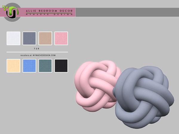 Sims 4 — Allie Knot Pillow by NynaeveDesign — Allie Bedroom - Knot Pillow Located in: Decor - Miscellaneous Price: 157