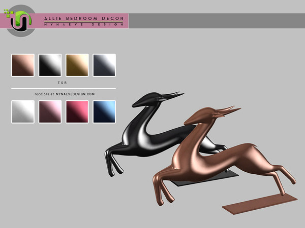 Sims 4 — Allie Gazelle by NynaeveDesign — Allie Bedroom - Gazelle Located in: Decor - Miscellaneous Price: 157 Tiles: 1x1