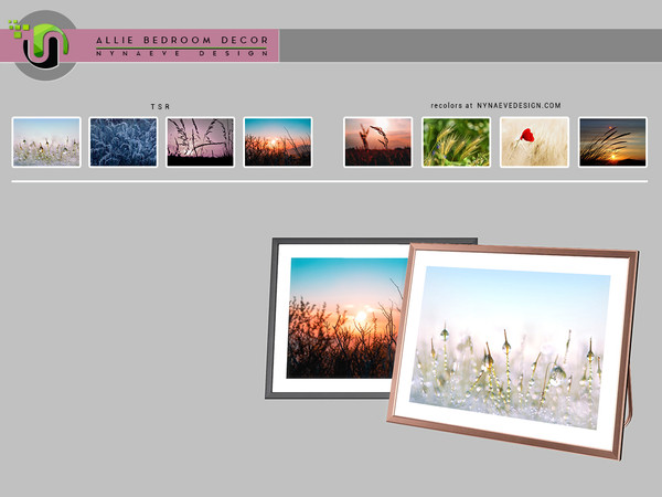 Sims 4 — Allie Picture Frame by NynaeveDesign — Allie Bedroom - Picture Frame Located in: Decor - Miscellaneous Price: