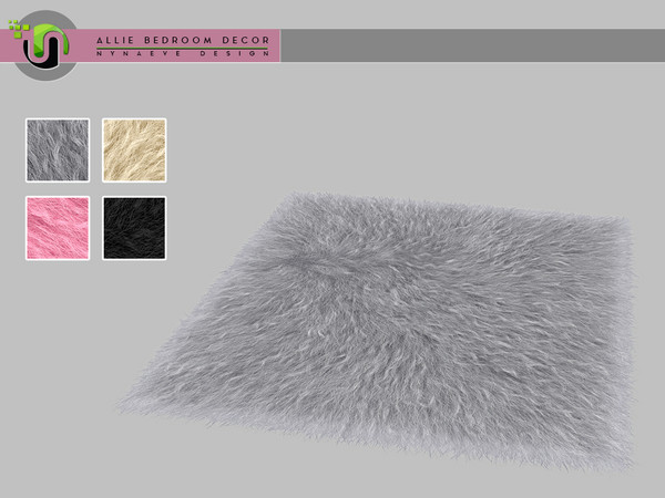 Sims 4 — Allie Fur Rug by NynaeveDesign — Allie Bedroom - Fur Rug Located in: Decor - Rugs Price: 157 Tiles: 1x1 Color
