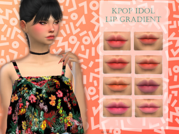 Sims 4 — Kpop Idol Lip Gradient by SimmerVanilly — Korean style lip gradient inspired by what kpop idols wear. -8