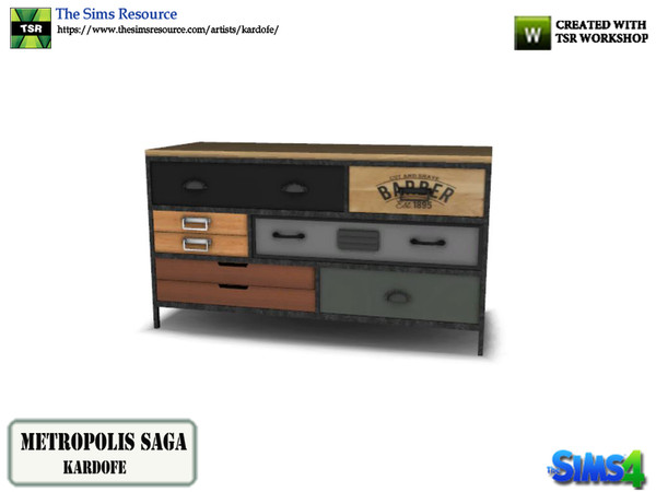 Sims 4 — kardofe_Metropolis Saga_Chest of drawers by kardofe — Chest of drawers industrial style, with many different