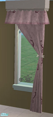Sims 2 — Maxis match STORYBOOK-Diag right curtain by Simaddict99 — Right, diagonal curtain mesh. Scalloped accents and