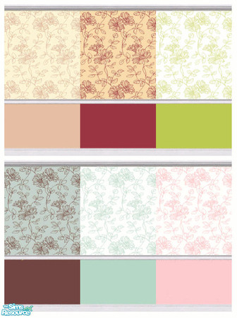 Sims 2 — Flowers Plus Wall Set by s00z — 