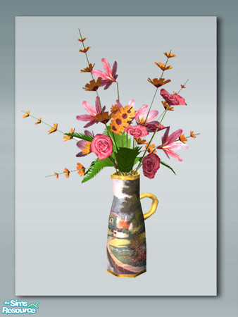 Sims 2 — Rustic Living - Flower Pitcher by Shakeshaft — Part of a set with a Rustic theme, set includes Sofa and Chair, a