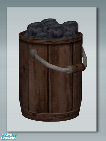Sims 2 — Rustic Living - Coal Bucket by Shakeshaft — Part of a set with a Rustic theme, set includes Sofa and Chair, a