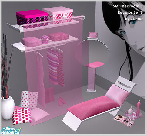 Sims 2 — SMH Bedroom B - Recolor set 5 by Sunair — SMH Bedroom B - Recolor set 5 (white)