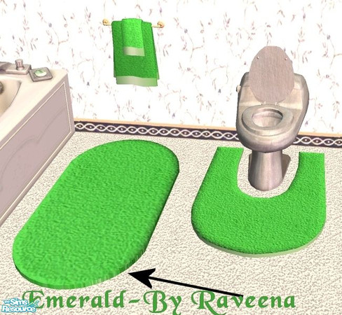 Sims 2 — Emerald Bath Mat by Raveena — You need Windkeeper's mesh for this object to work in the game. Download it below.