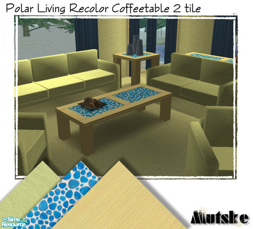 Sims 2 — Polar Living Pine - Coffeetable 2 tile by Mutske — All surfaces in maxis pine wood and blue stone top (which you