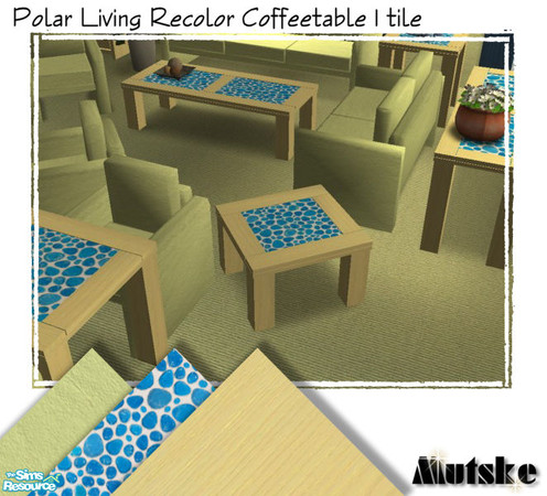 Sims 2 — Polar Living Pine - Coffeetable 1 tile by Mutske — All surfaces in maxis pine wood and blue stone top (which you