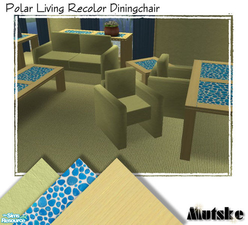 Sims 2 — Polar Living Pine - Dining Chair by Mutske — Fabric of the seatings in light green, you can mix and match the