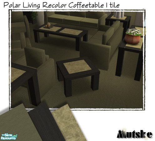 Sims 2 — Polar Living Black - Coffeetable 1 tile by Mutske — All surfaces in maxis black wood and green stone top (which