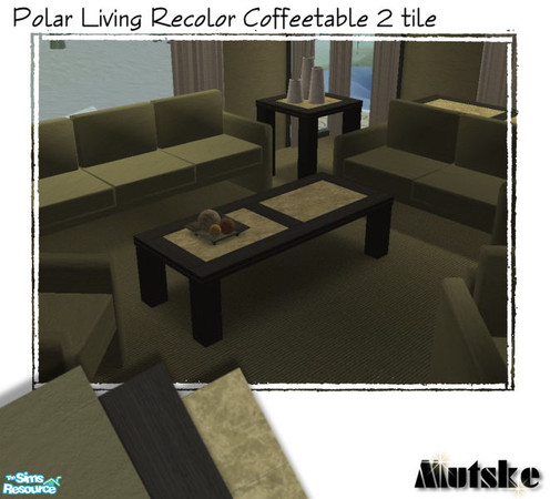 Sims 2 — Polar Living Black - Coffeetable 2 tile by Mutske — All surfaces in maxis black wood and green stone top (which