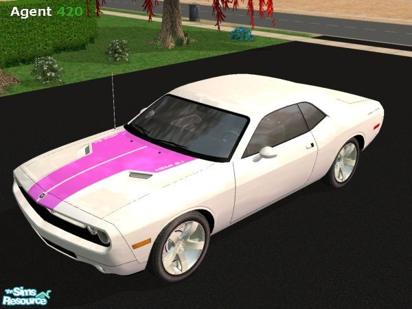 Sims 2 — White-Pink 2008 Dodge Challenger by Agent420 — A Special Edition White-Pink Paint Job for the 2008 Dodge