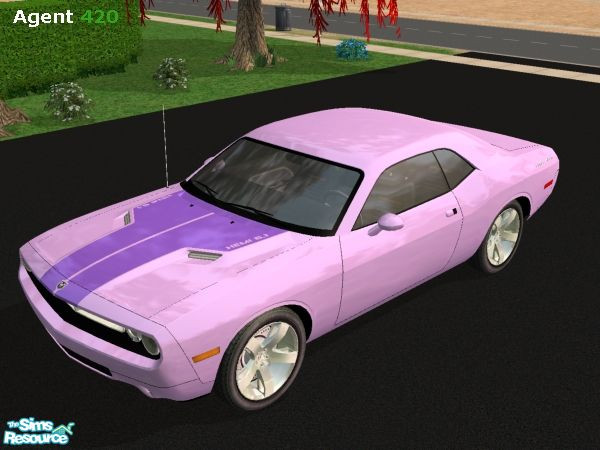 Sims 2 — Pink-Purple 2008 Dodge Challenger by Agent420 — A Special Edition Pink-Purple Paint Job for the 2008 Dodge