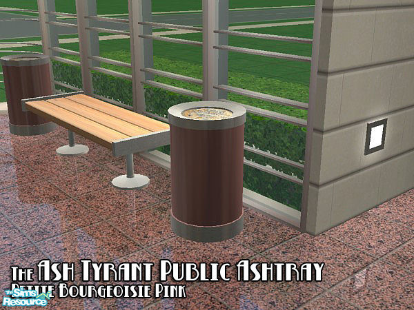 Sims 2 — Public Ashtray - Pink Recolor by BeOSBoxBoy — An homage to the utilitarian furniture of the 1940s-1960s; a