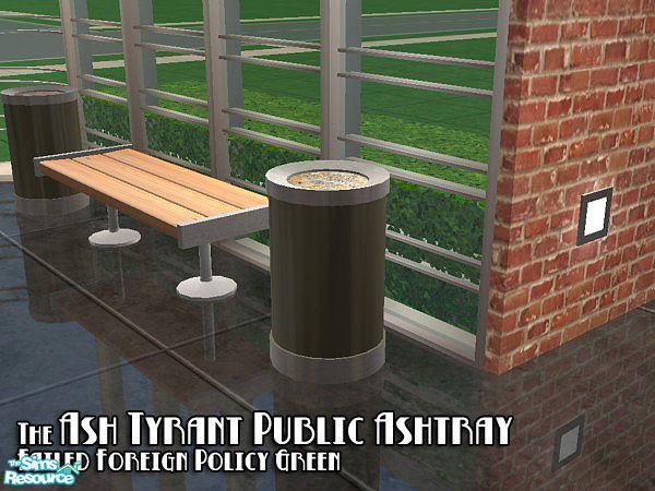Sims 2 — Public Ashtray - Green Recolor by BeOSBoxBoy — An homage to the utilitarian furniture of the 1940s-1960s; a
