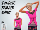 Sims 4 — Sunrise Female Shirt by TheGilbertSim — Beautiful pink female shirt with a lace cut on the front