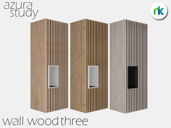 Sims 4 — Nikadema Azura Study Wall Wood Three by nikadema — Mix the three walls on your houses to get the total look!