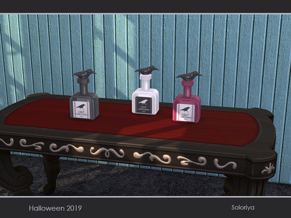 Sims 4 — Halloween 2019. Bottle with a Raven by soloriya — Bottle with a raven. Part of Halloween 2019 set. 3 color